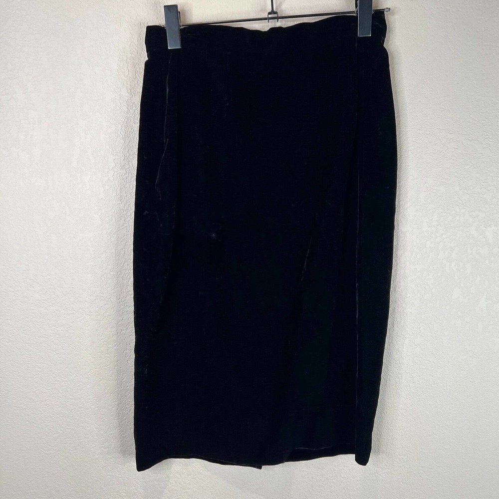 Scott McClintock Women's Velvet Velour Zip Up Skirt Solid Black‎ Size 10